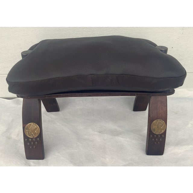 Vintage Camel Saddle Ottoman in Leather, 1960s For Sale - Image 12 of 16