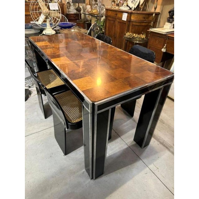 Briarwood Dining Table and Chairs by Pierluigi Molinari for Pozzi, 1970s, Set of 5 For Sale - Image 4 of 8