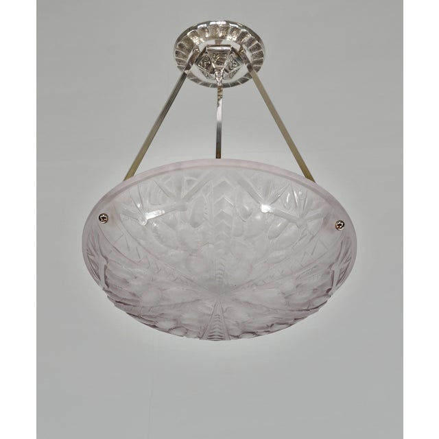 Art Deco French Art Deco Pendant Light by Viarmé 1930 France For Sale - Image 3 of 11