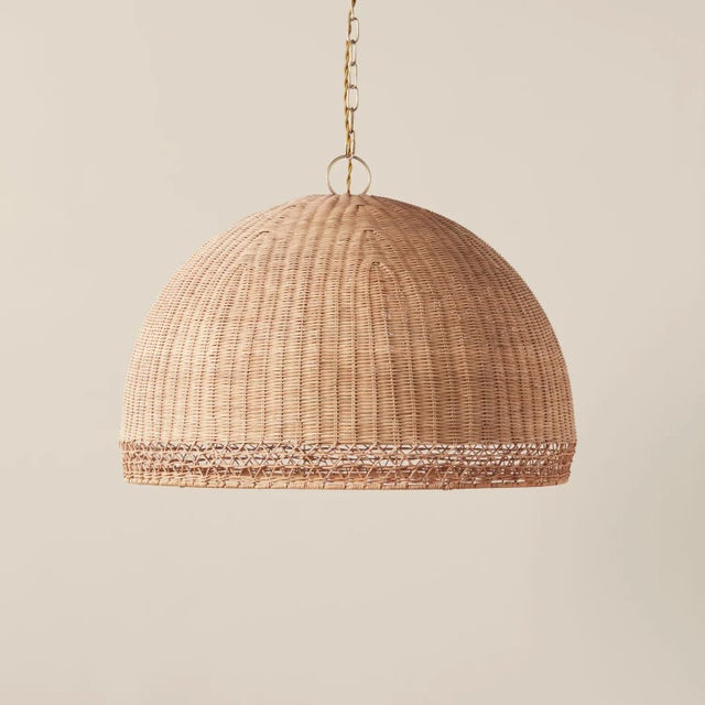 Wood Vintage Inspired Augusta Chandelier in Woven Rattan For Sale - Image 7 of 7
