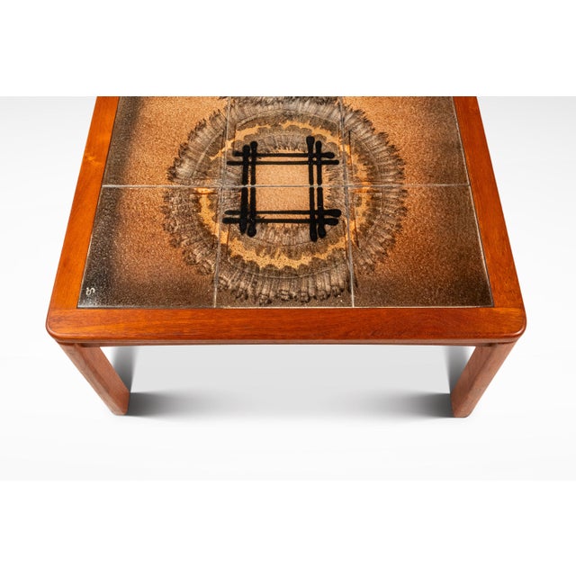 Set of Two Danish Modern Coffee Table W/ Matching Side Table in Teak W/ Ceramic Tile Mosaic Inlay by Johannes Andersen, Denmark, C. 1970's For Sale - Image 18 of 18