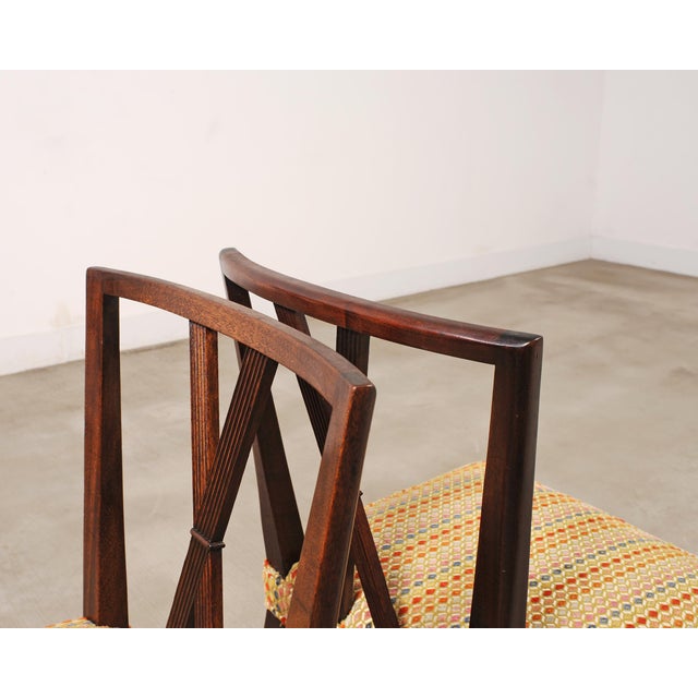Auburn Set of Eight Tommi Parzinger X-Back Mahogany Dining Chairs For Sale - Image 8 of 18