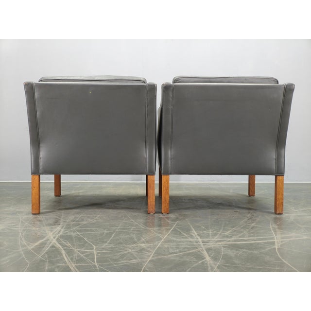 Leather Lounge Chairs by Børge Mogensen for Fredericia, 1970s, Set of 2 For Sale - Image 16 of 18