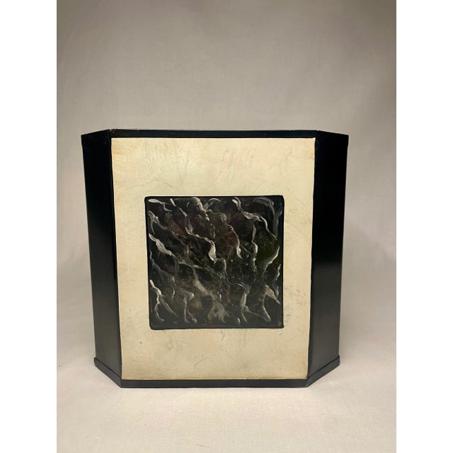 Italian Florentine Faux Marble Hand Painted Tole Cachepot For Sale - Image 4 of 12