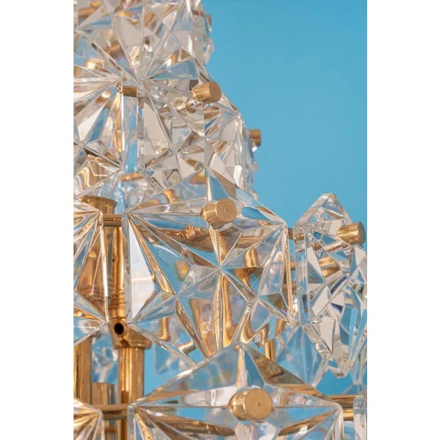 Huge Brass and Crystal Glass Chandelier by Kinkeldey, Germany, 1970s For Sale - Image 10 of 16