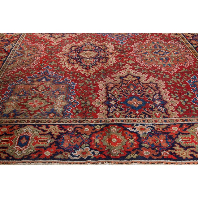 Red 1920s English Axminster Botanical Rug For Sale - Image 8 of 8