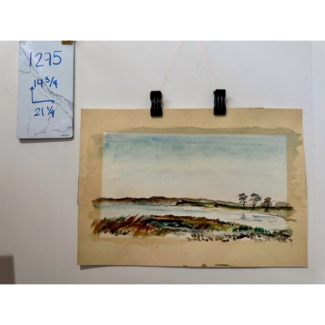 Paper Henry Emil Salloch Original Watercolor on Paper Centre Island, Old Toronto, Ontario, Canada. 1947. For Sale - Image 7 of 7