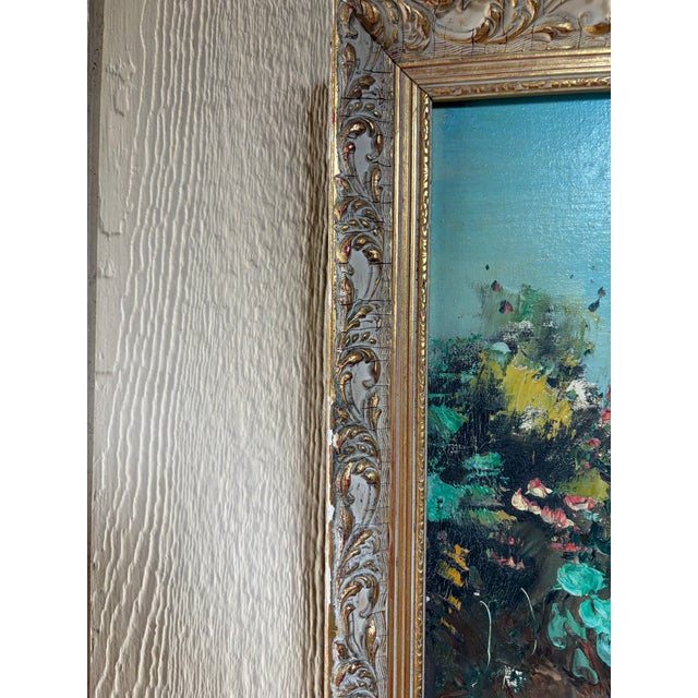 Mid-Century Modern Mid-Century Mediterranean Impressionist Framed Landscape Painting Signed Rino For Sale - Image 3 of 12