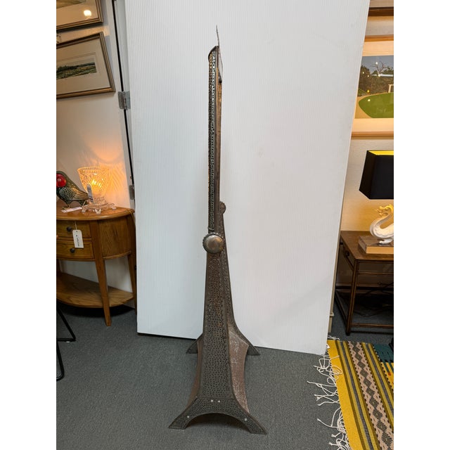2010s Hand Hammered Tin Cheval Floor Mirror For Sale - Image 5 of 13
