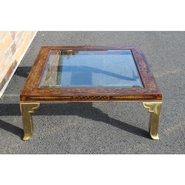 Mastercraft Chinoiserie Glass-Top Coffee Table For Sale - Image 12 of 12