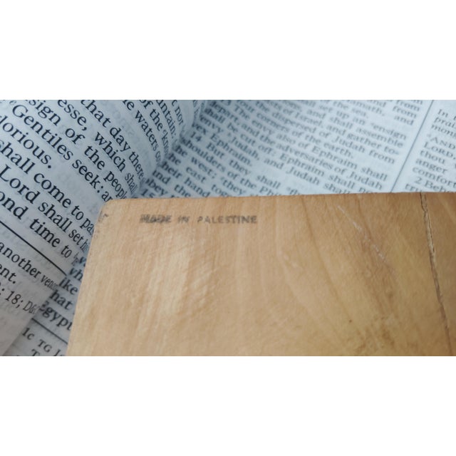Antique Holy Land Olive Wood Prayer Box, Jerusalem / Made in Palestine, Complete With Original Prayer Cards For Sale - Image 10 of 10