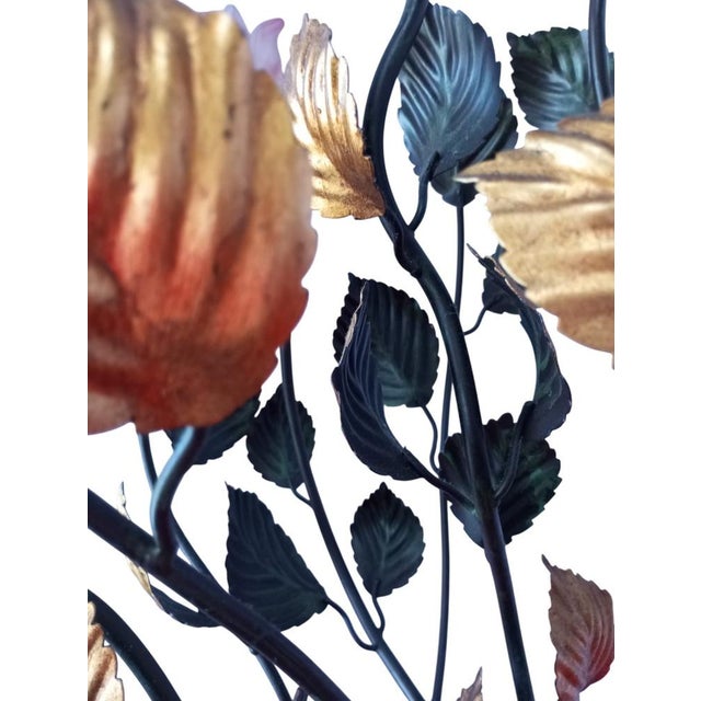 Vintage Floor Lamp with Murano Glass Roses, Italy, 1960s For Sale - Image 4 of 18
