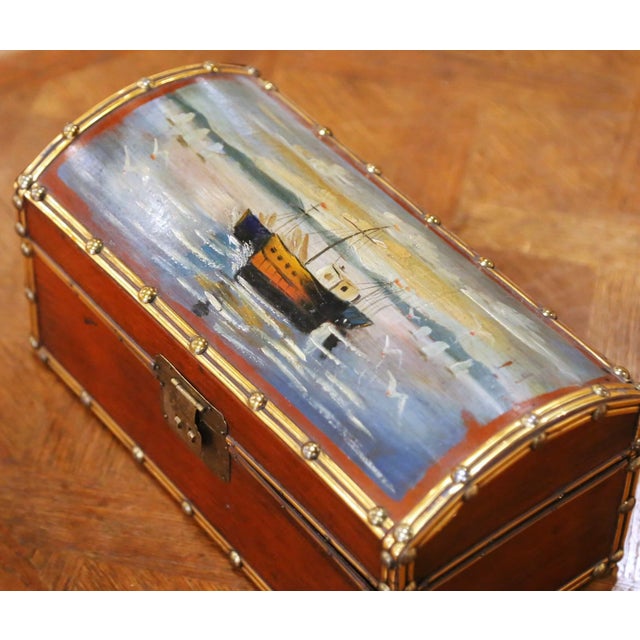 Decorate a shelf, desk, or tabletop with this charming set of four decorative wooden treasure boxes. Crafted in the late...