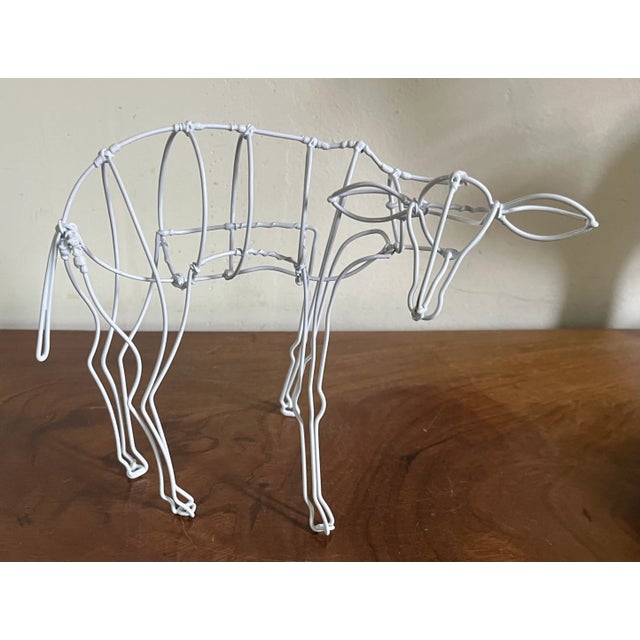 Metal Modernist Wire Sculpture of Standing Deer For Sale - Image 7 of 12