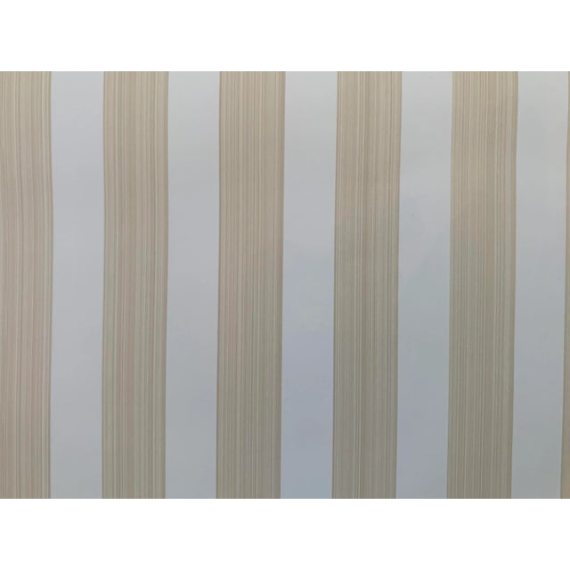 2020s Farrow & Ball Closet Stripe Beige and Cream Wallpaper For Sale - Image 5 of 5