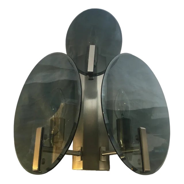 Vintage 3-Glass Wall Lamps from Veca, Italy, 1960, Set of 2 For Sale