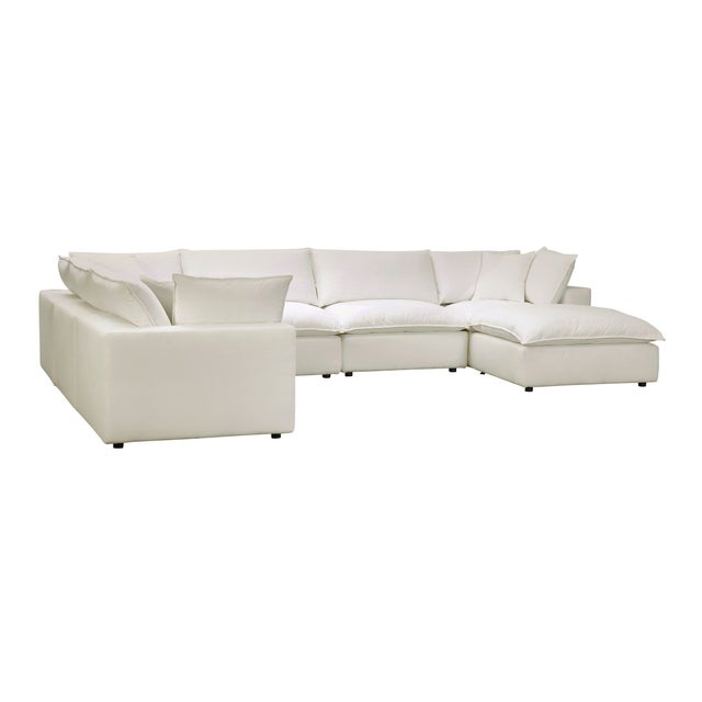 Boho Chic Cali Natural 7-Piece Performance Fabric Modular Large Chaise Sectional For Sale - Image 3 of 6