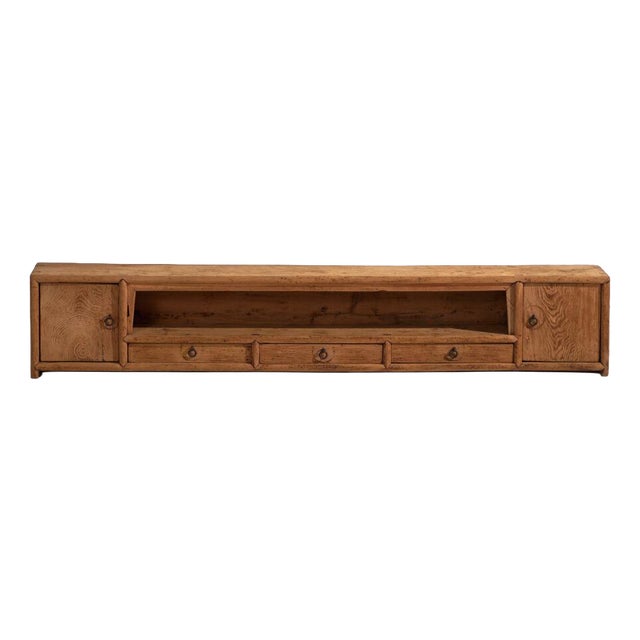 Low Antique Qing Dynasty Pine Gansu Bench or Sideboard For Sale