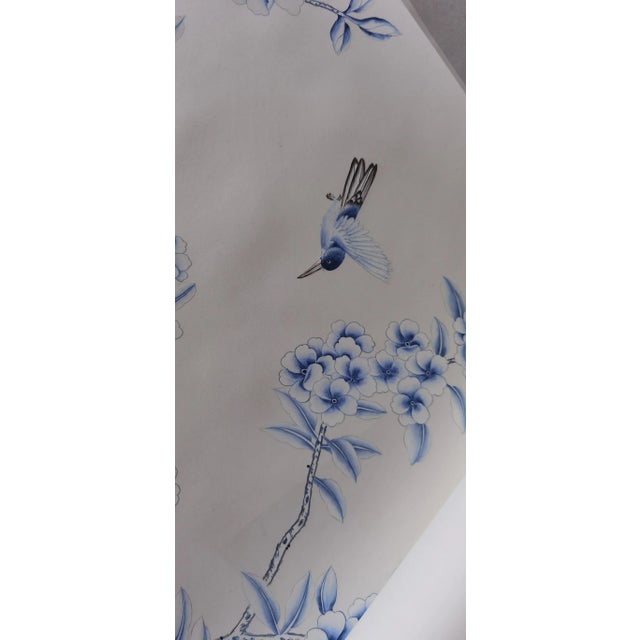 White 36" * H100"/Panel * 4ps, 21st Century Porcelain Blue and White Chinoiserie Scenic Wallpaper Murals For Sale - Image 8 of 9