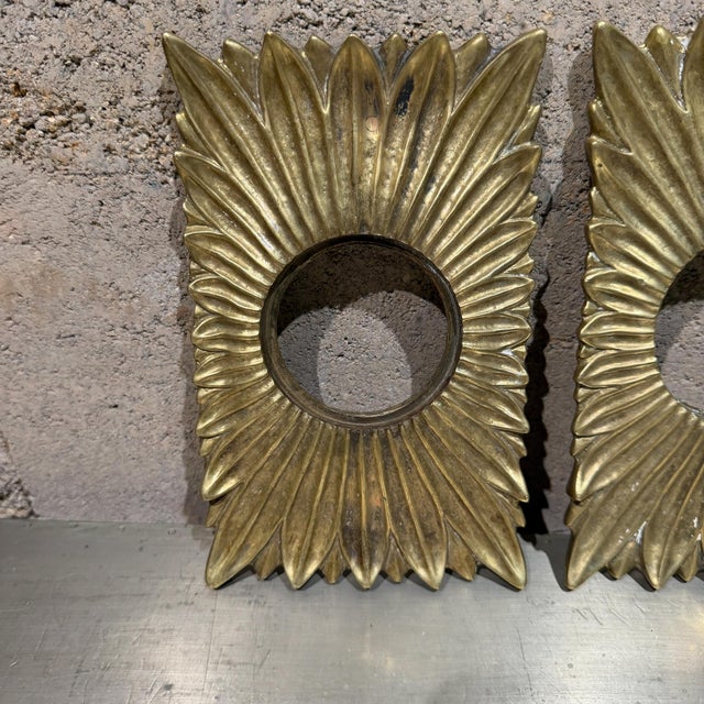 Hollywood Regency Sunburst Door Rosettes or Escutcheon Backplates For Sale - Image 4 of 14