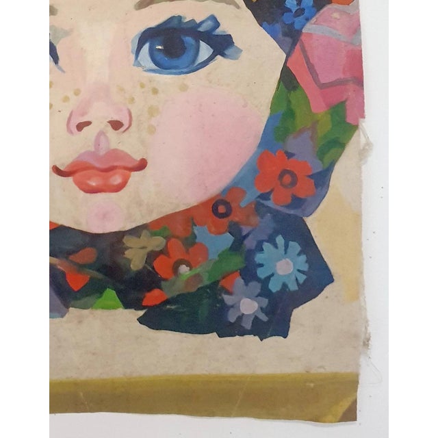 Vintage Soviet Child Portrait, Original Oil Painting, Ukrainian Art For Sale - Image 6 of 6