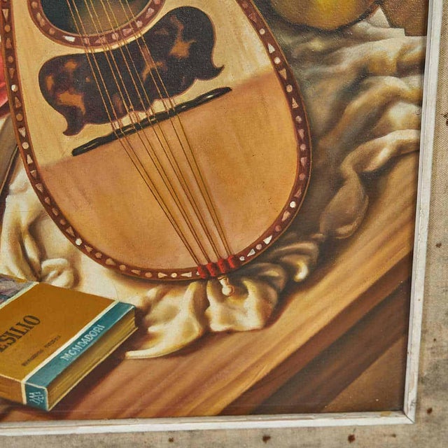 Guglielmo Zisa, Still Life with Mandolin, 2000s, Oil on Canvas For Sale - Image 4 of 7