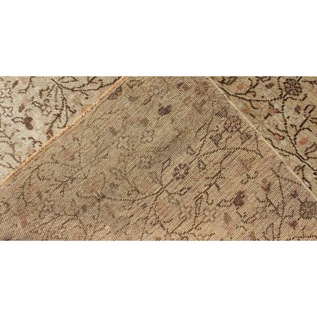 Textile Vintage All-Over Floral Design Turkish Oushak Rug With Free-Flowing Pattern For Sale - Image 7 of 8
