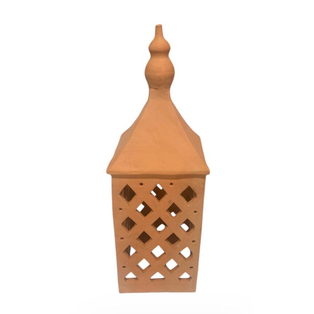 Vintage Moroccan Handmade Terracotta Lanterns - a Pair For Sale In West Palm - Image 6 of 8