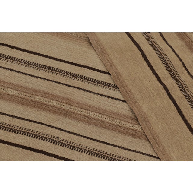 Beige Vintage Persian Kilim, Elegant Vertical Stripes in Neutral Beige - Rug & Kilim For Sale - Image 8 of 8