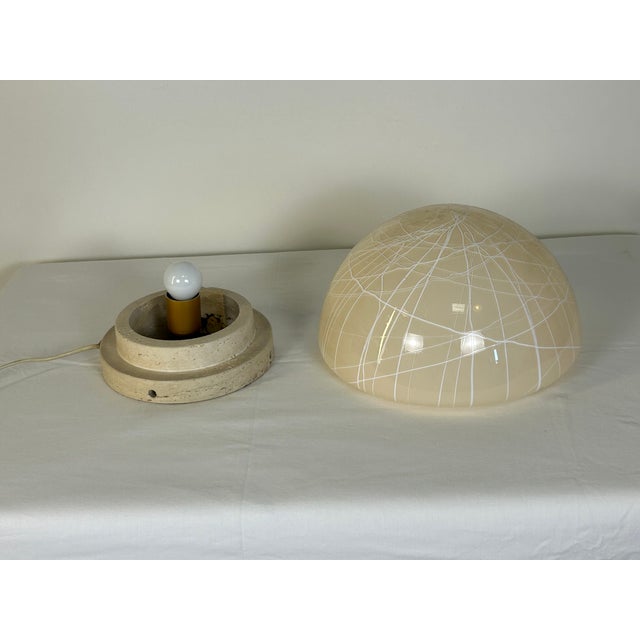 Travertine and Glass Lamp from La Murrina, 1970s For Sale - Image 6 of 10