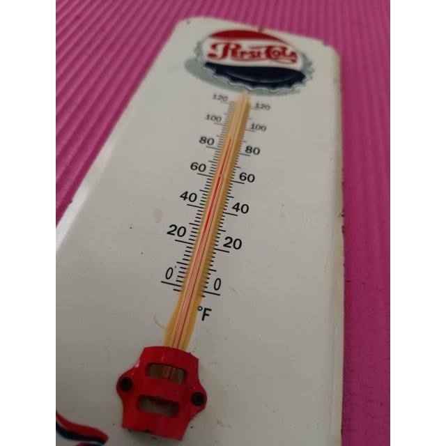 Metal Premium Vintage Style Pepsi-Cola Advertising Thermometer Sign For Sale - Image 7 of 10