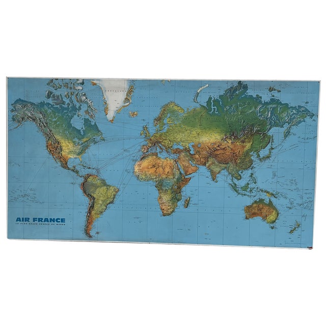 Former Air France Planisphere by Permalux, 1970s For Sale