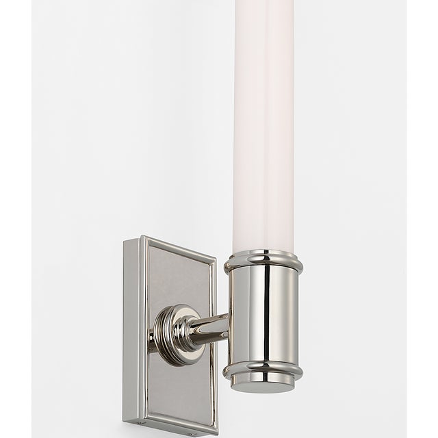 Visual Comfort Chapman & Myers for Visual Comfort Signature Owen 30" Linear Bath Light in Polished Nickel with White Glass For Sale - Image 4 of 8