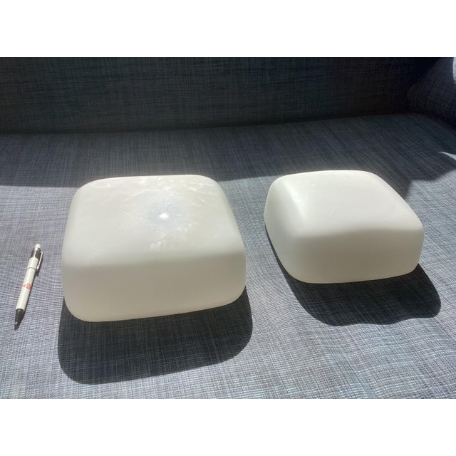 Minimalist Opaline Glass Ceiling Lamps, 1960, Set of 2 For Sale - Image 6 of 6