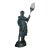Metal Standing Warrior Lamp With Frosted Glass Torch For Sale