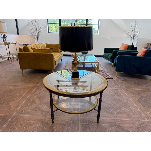 Parisian Round Brass Coffee Table, 1960 For Sale - Image 10 of 16