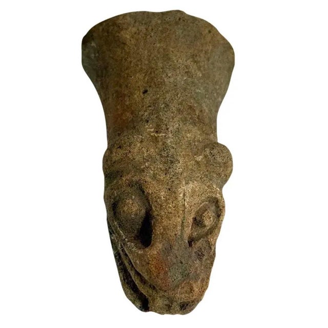 Tribal Antique Pre-Columbian Style Terracotta Dog Head Fragment For Sale - Image 3 of 8