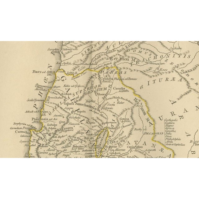 Antique Map of Biblical Palestine Holy Land with Jerusalem Insets, 1818 For Sale - Image 4 of 11