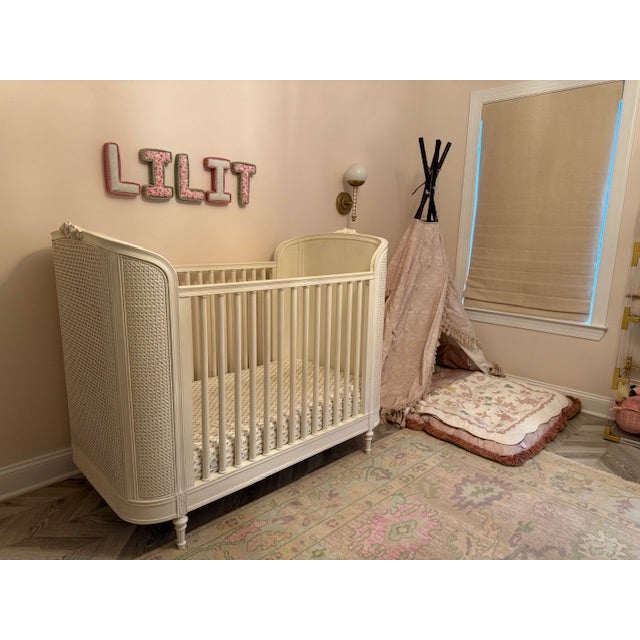 Restoration Hardware Cane Panel Crib For Sale In New York - Image 6 of 10