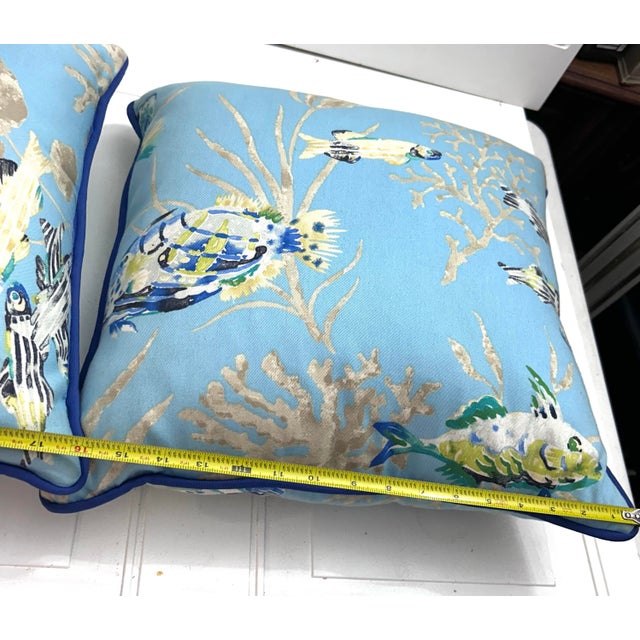 Set of 2 Coastal Marine Cushions For Sale In West Palm - Image 6 of 9