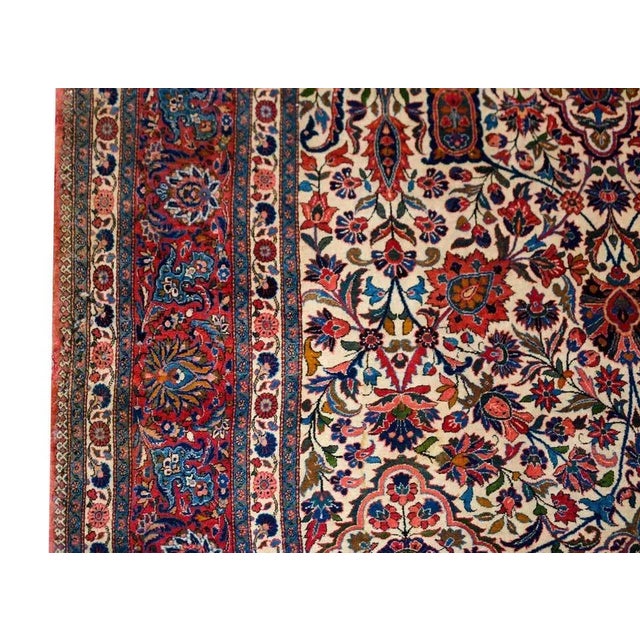 Textile Early 20th Century Persian Kashan Rug For Sale - Image 7 of 13