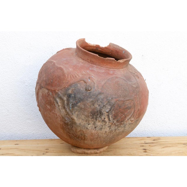 Terra Cotta Rare Oversize Clay Vessel W/ Horse Relief For Sale - Image 8 of 9