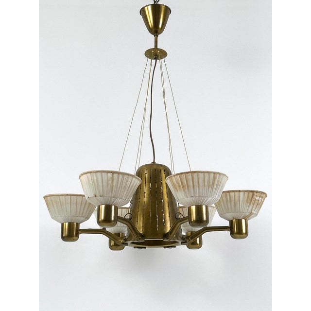 Mid-Century Modern Six-Armed Chandelier from Hans Bergström, Sweden, 1950s For Sale - Image 6 of 18