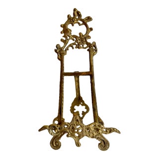 Vintage Ornate Brass Easel 15" For Sale