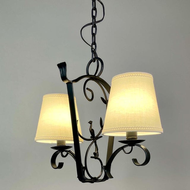 Art Deco Wrought Iron Pendant from Bjerkas Armatur, Sweden, 1930s-1940s For Sale - Image 12 of 18
