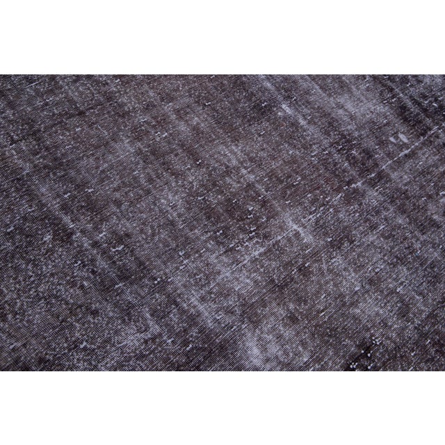 Textile Vintage Distressed All Over Brown Wool Rug For Sale - Image 7 of 8