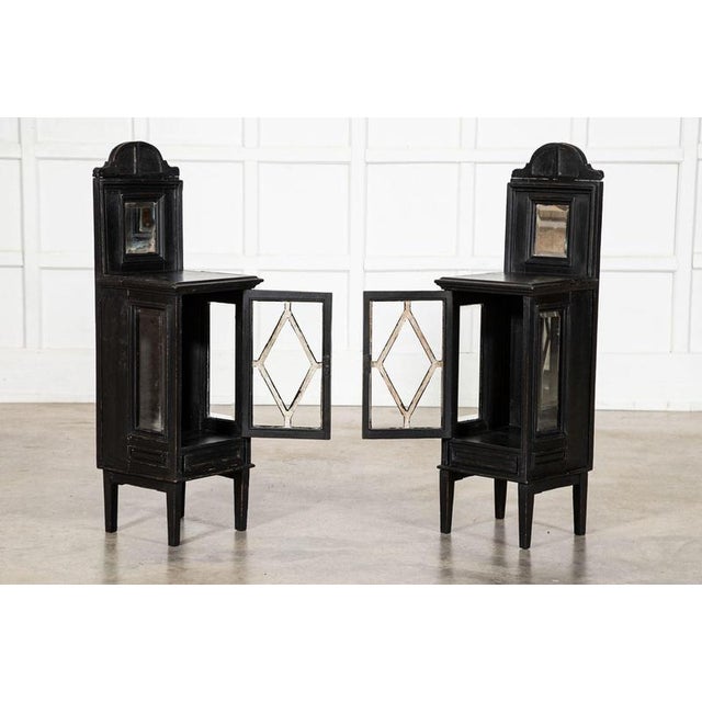 Antique English Ebonised Mahogany Glazed Display Cabinets, 1890, Set of 2 For Sale - Image 4 of 14