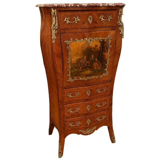 Wood Late 19th Century Louis XV Style Ladys Secretary For Sale - Image 7 of 7