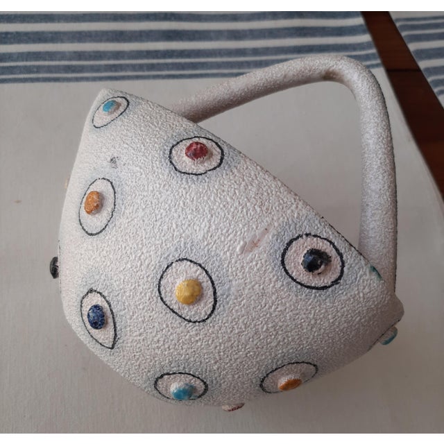 Mid-Century Modern Mid Century Gambone Bitossi Raymor Italy Pottery Basket For Sale - Image 3 of 8
