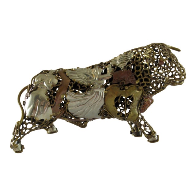 Pal Kepenyes Style Brutalist Mexican Milagro Bull Sculpture For Sale